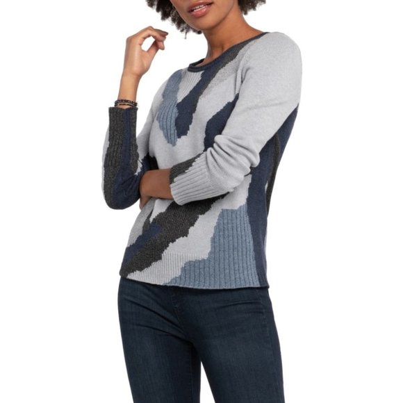 Nic+Zoe Party City Zipper Versatile Sweater Blue - Picture 3 of 12